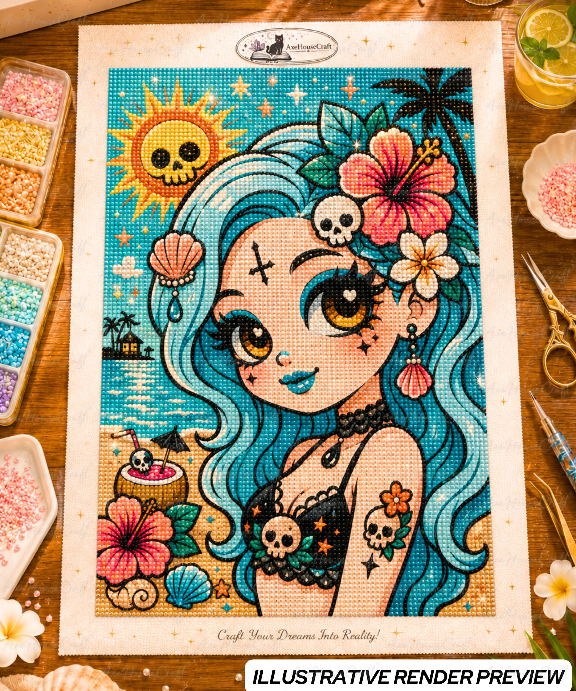 Tropical Skull Beauty