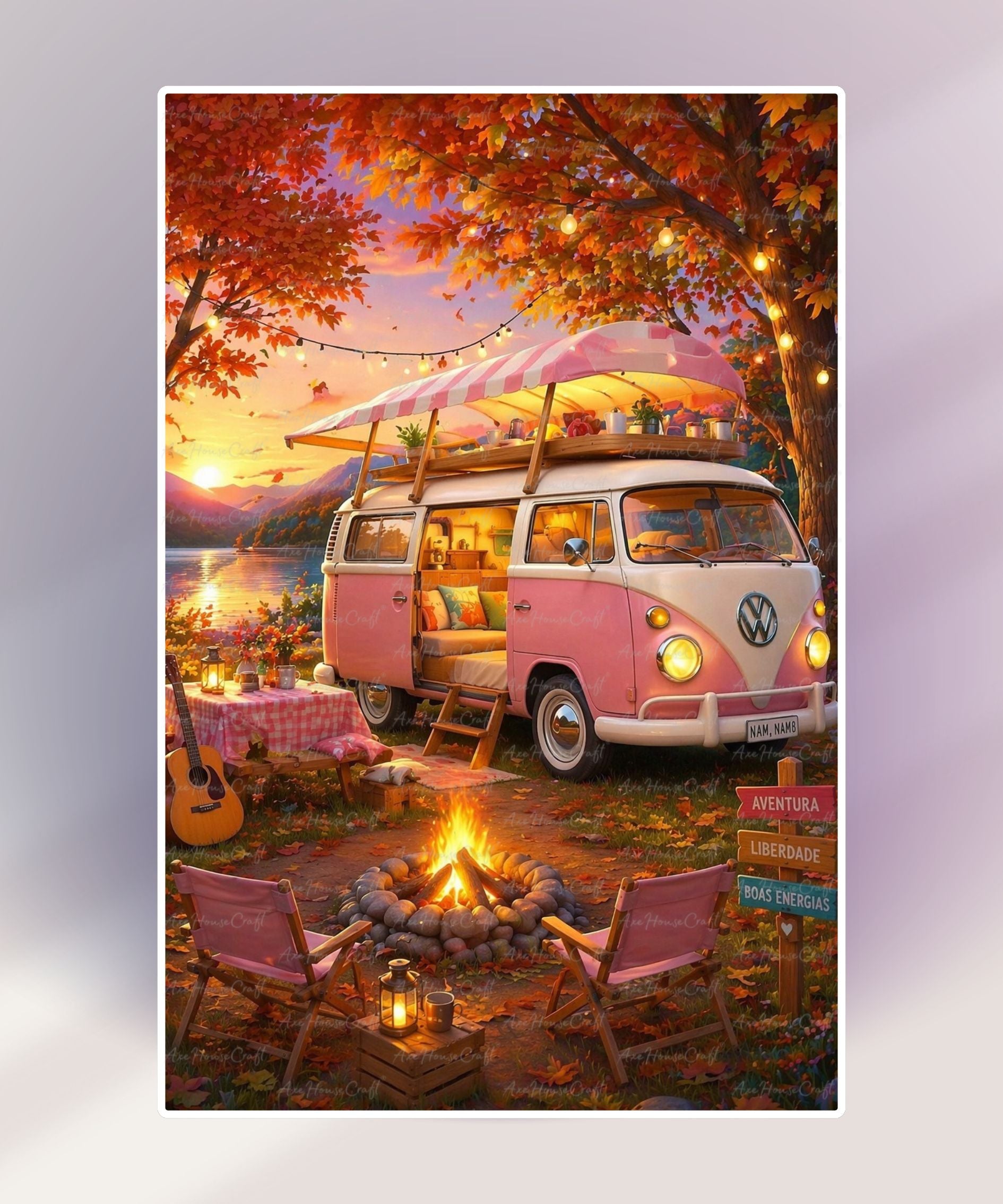 Camper Sunset Escape