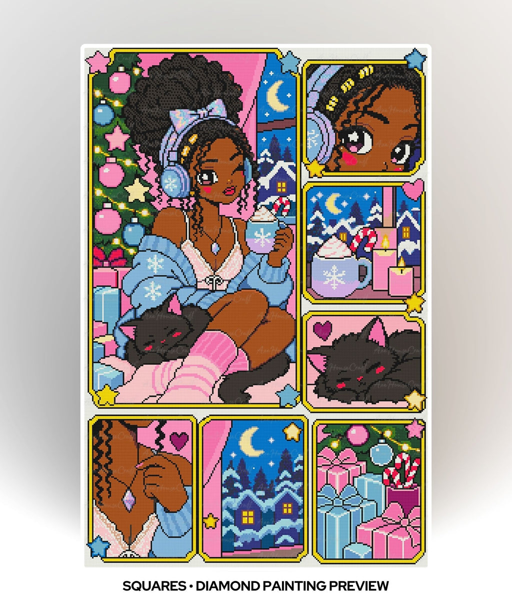 Cozy Cocoa & Midnight Purrs | Hand-Rendered