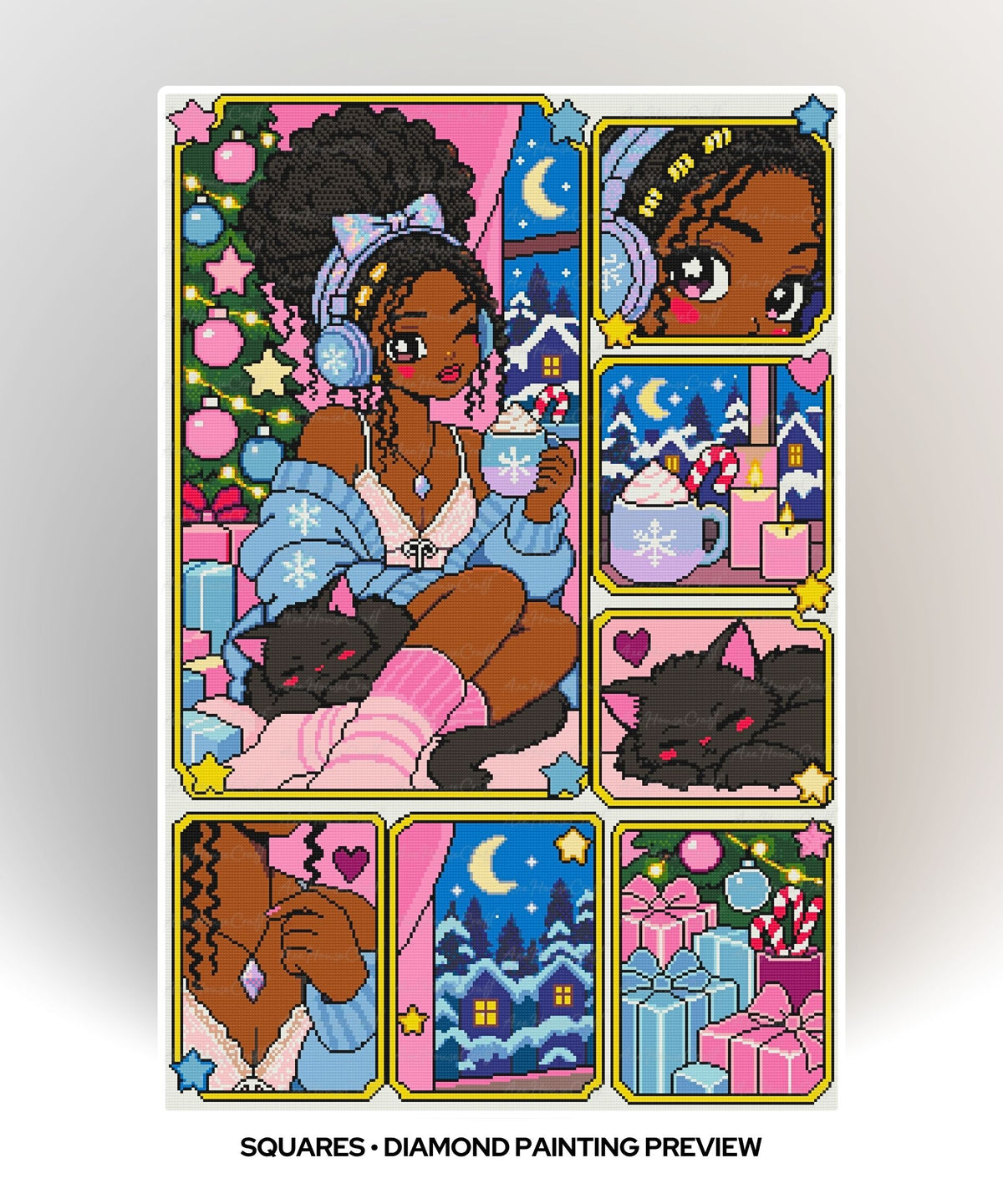 Cozy Cocoa & Midnight Purrs | Hand-Rendered