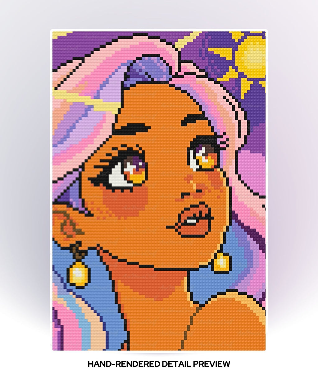 Saturn’s Starlit Muse | Hand-Rendered