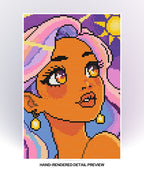 Saturn’s Starlit Muse | Hand-Rendered