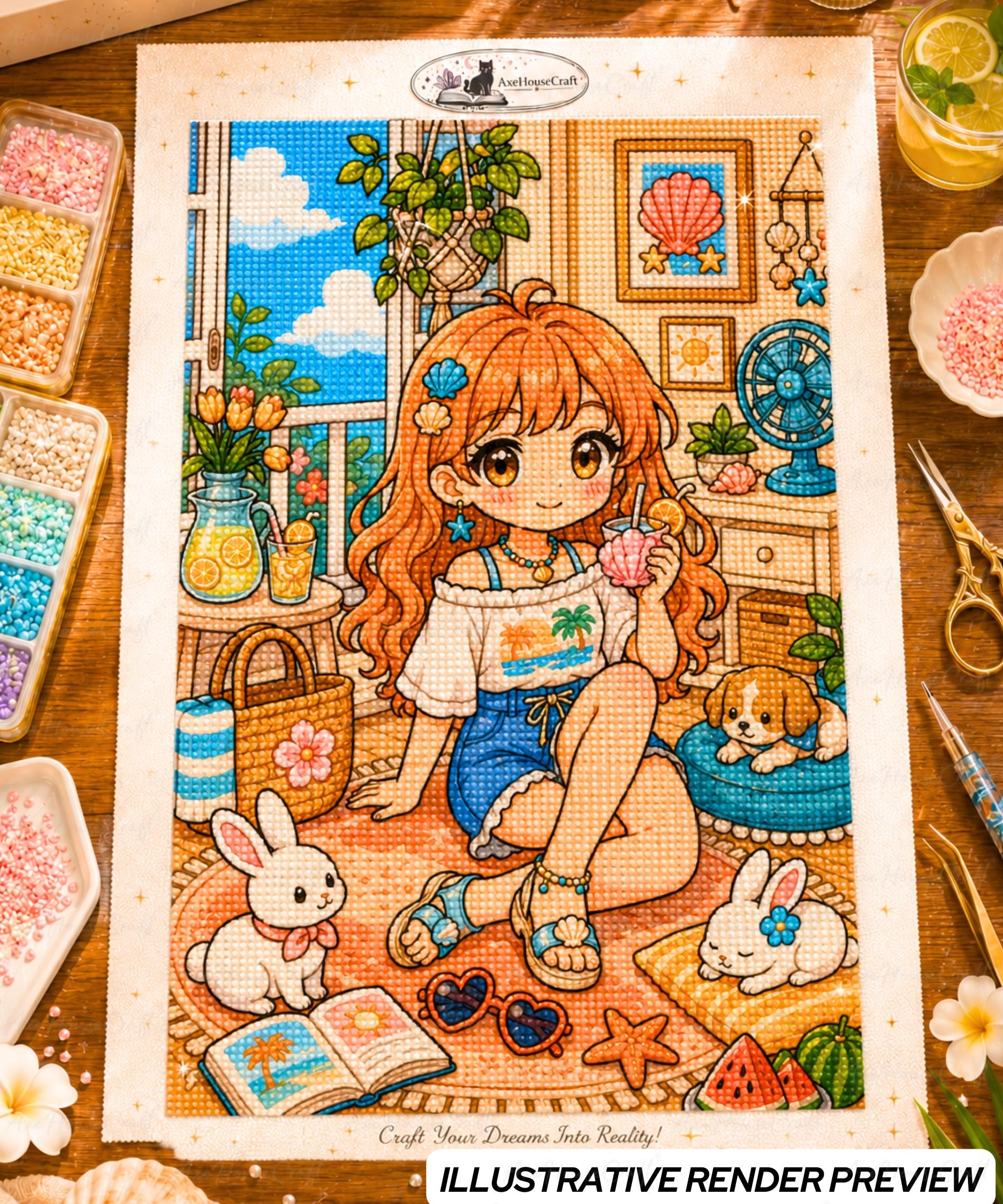 Sunny Room With Bunnies
