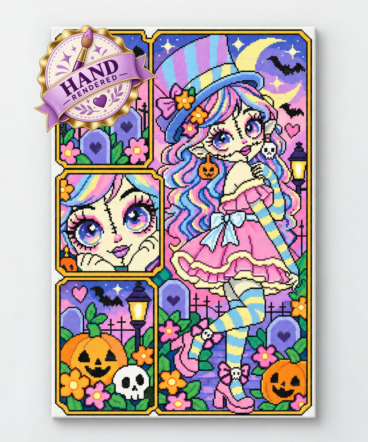 Pastel Haunts & Pumpkin Spells | Hand-Rendered