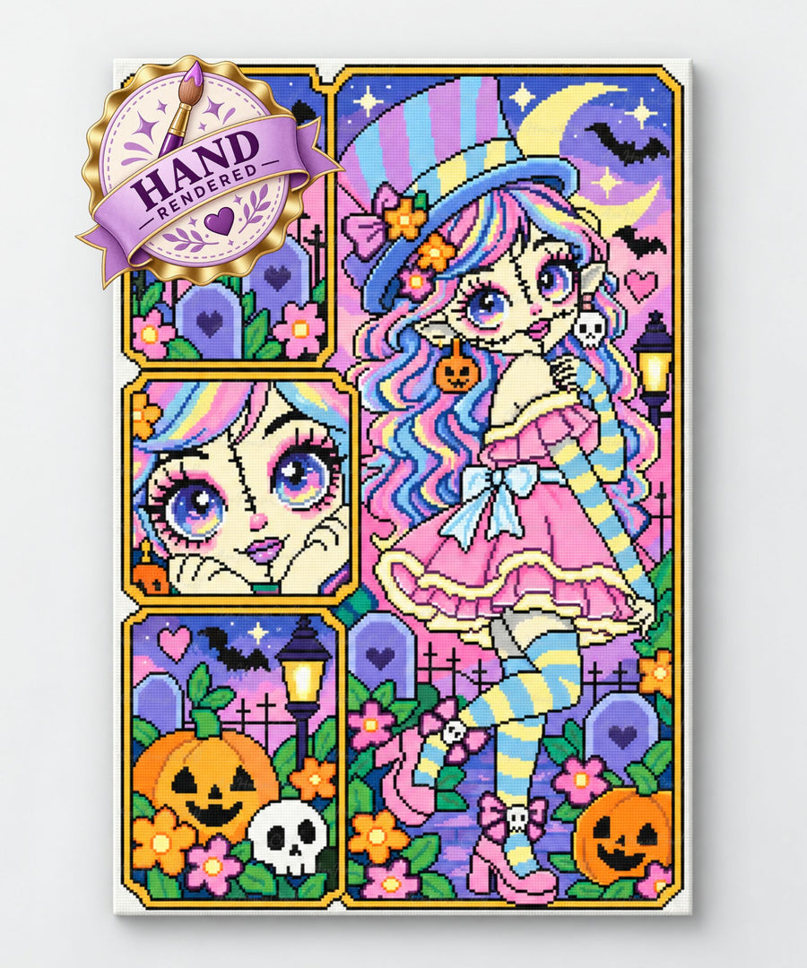 Pastel Haunts & Pumpkin Spells | Hand-Rendered