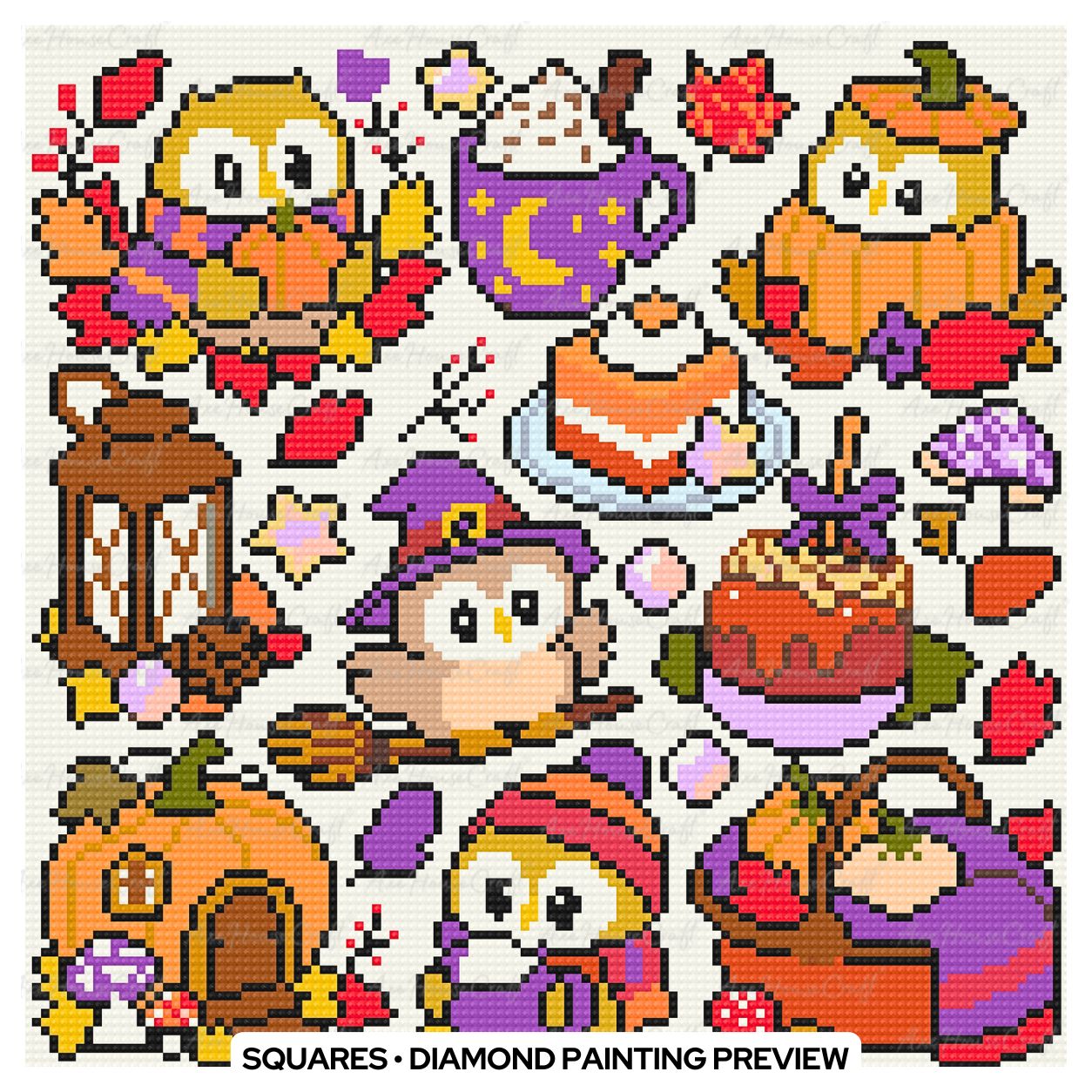 Four Seasons Owls Mini Set | Hand-Rendered