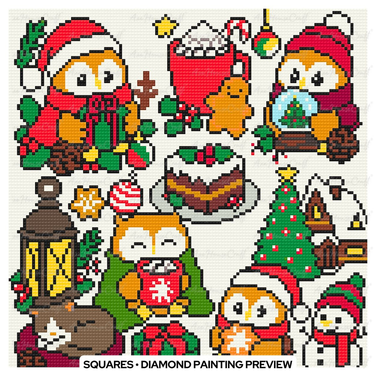 Four Seasons Owls Mini Set | Hand-Rendered
