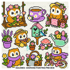 Four Seasons Owls Mini Set | Hand-Rendered