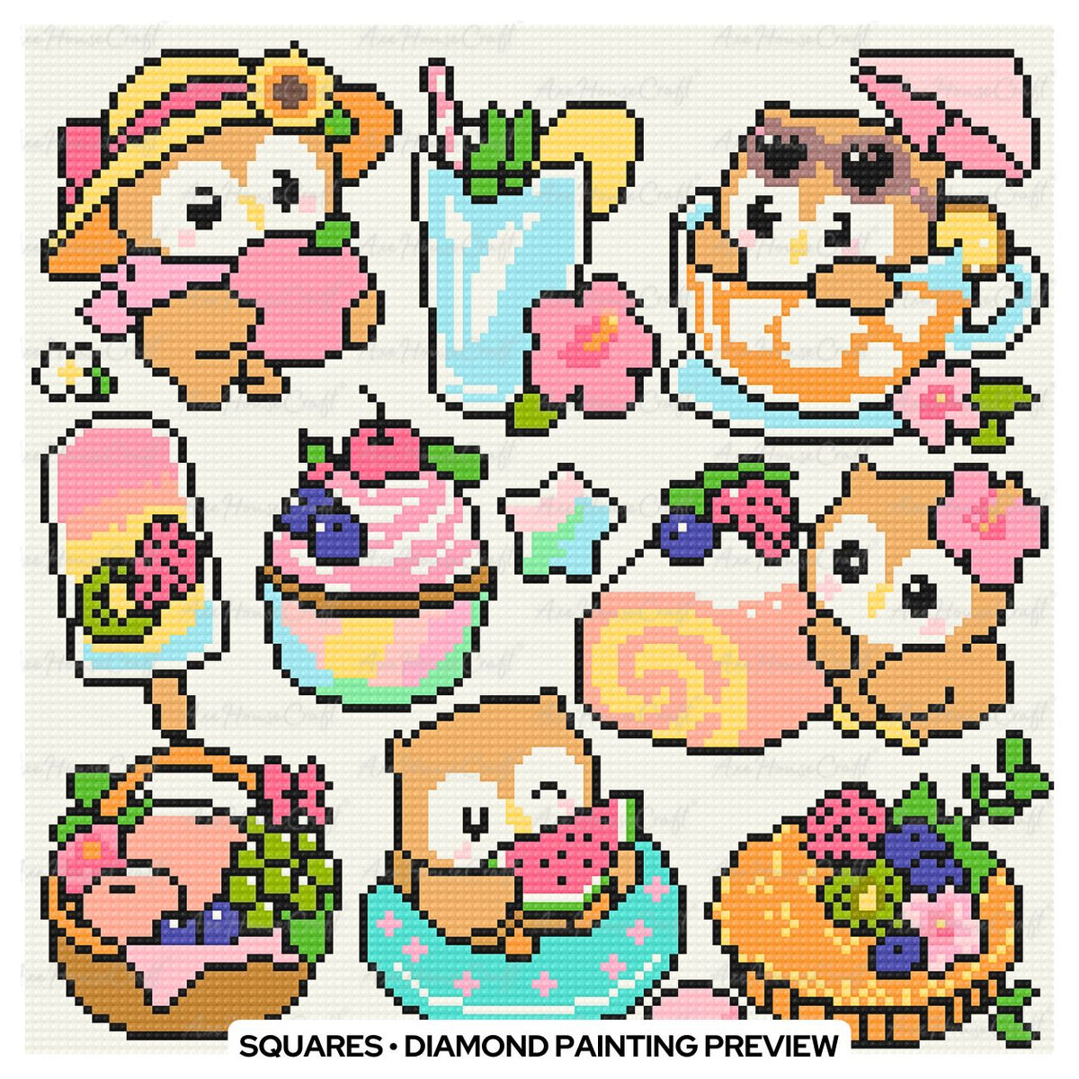 Four Seasons Owls Mini Set | Hand-Rendered