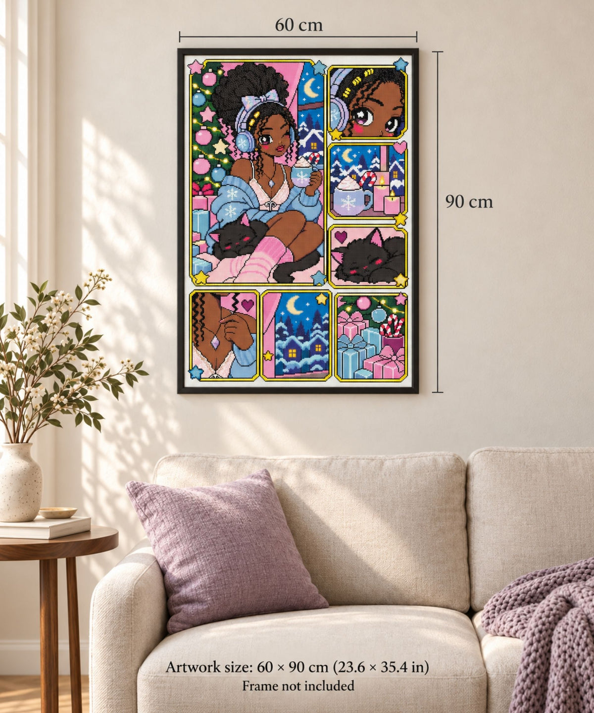 Cozy Cocoa & Midnight Purrs | Hand-Rendered
