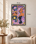 Saturn’s Starlit Muse | Hand-Rendered