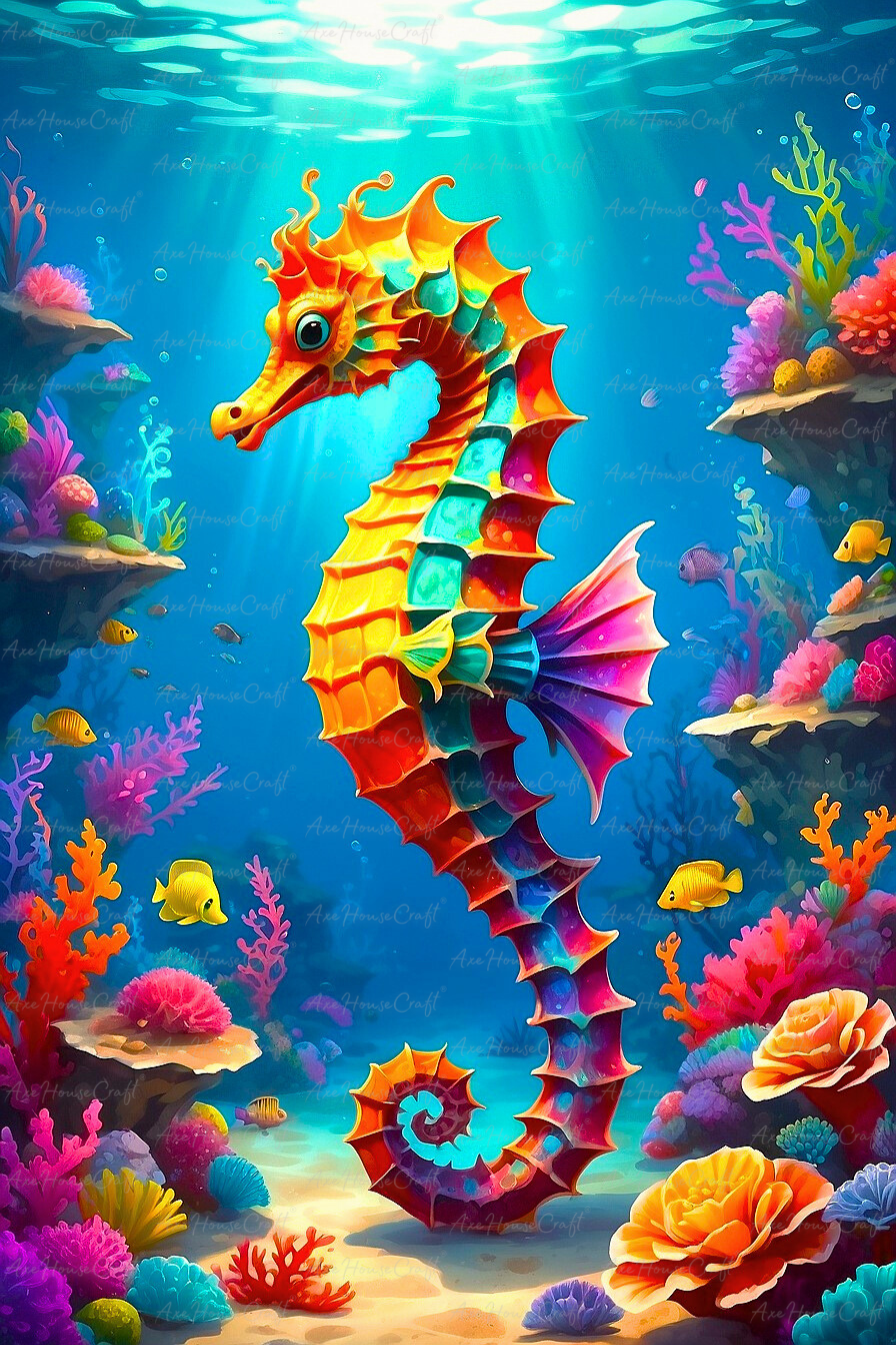 Neon Seahorse