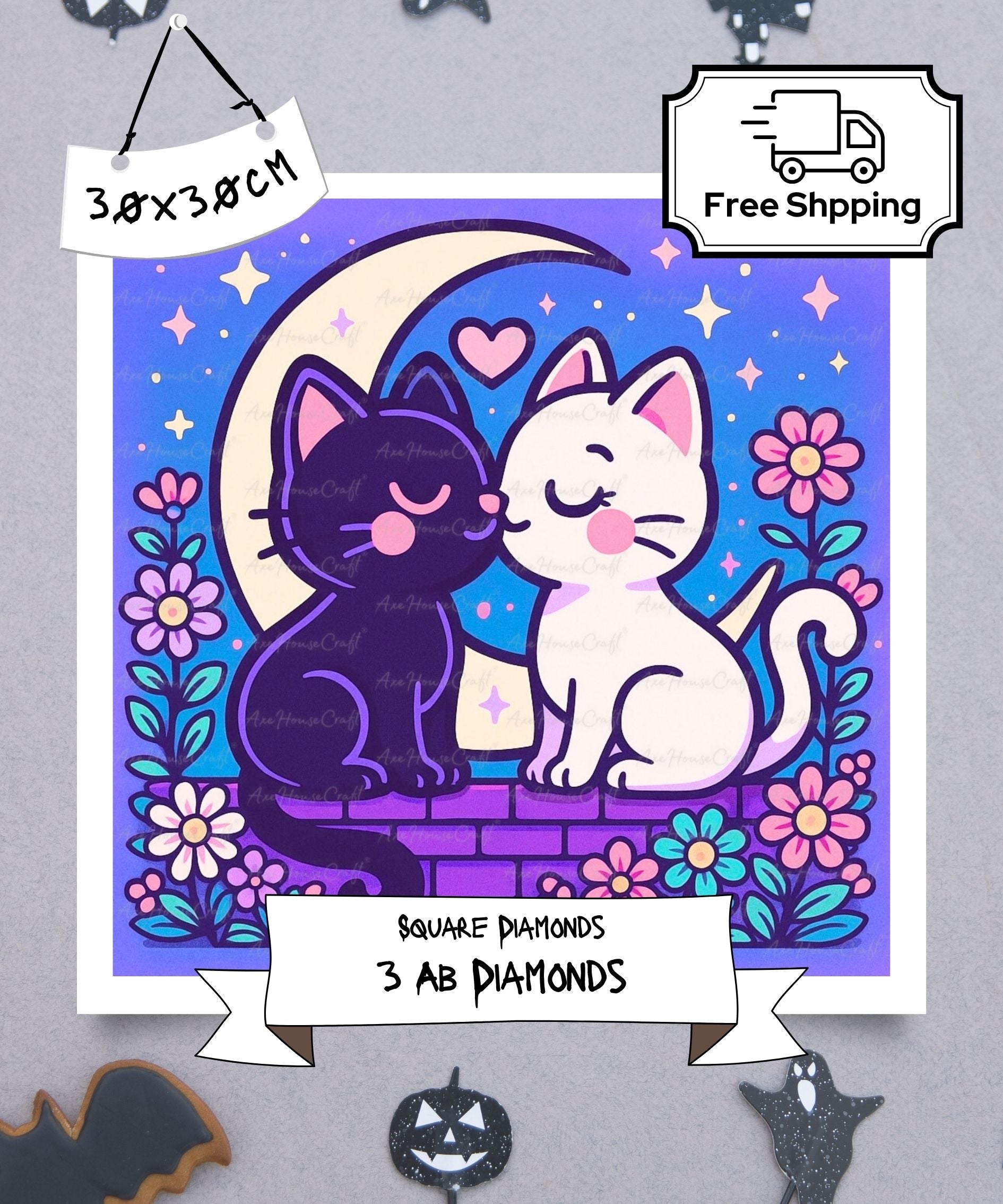 Black & White Moon Cats