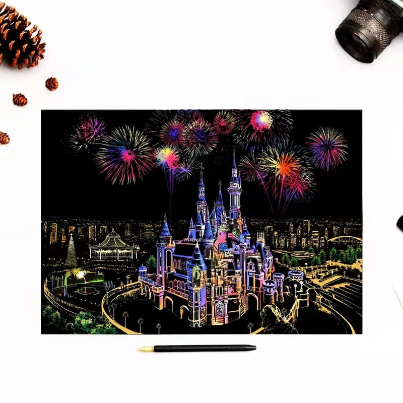 Rainbow Scratch Art Kit – Colour Reveal DIY Art