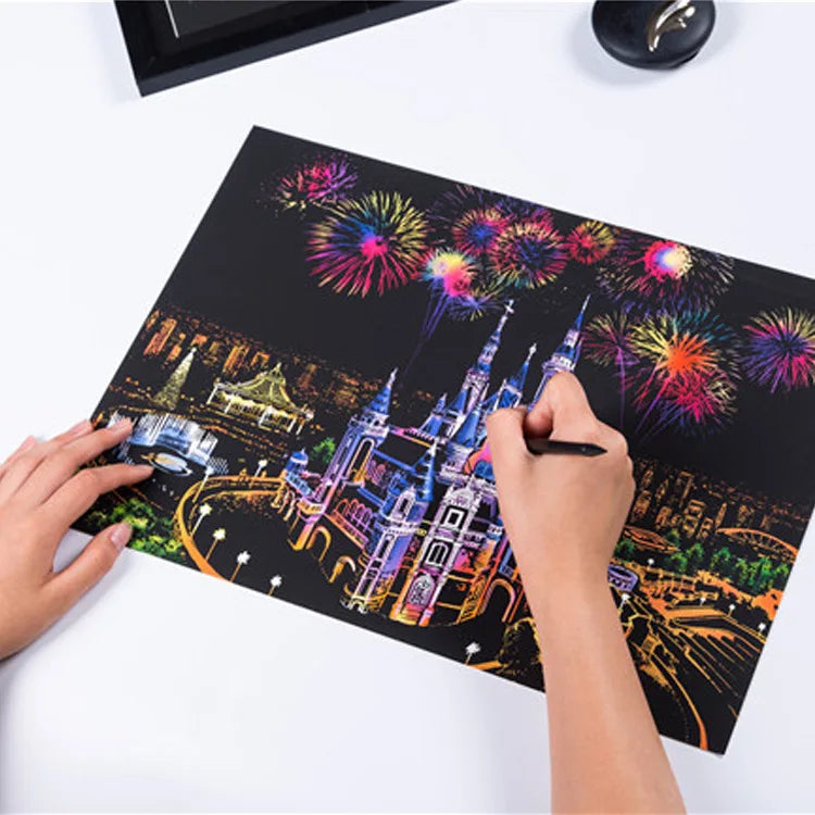 Rainbow Scratch Art Kit – Colour Reveal DIY Art