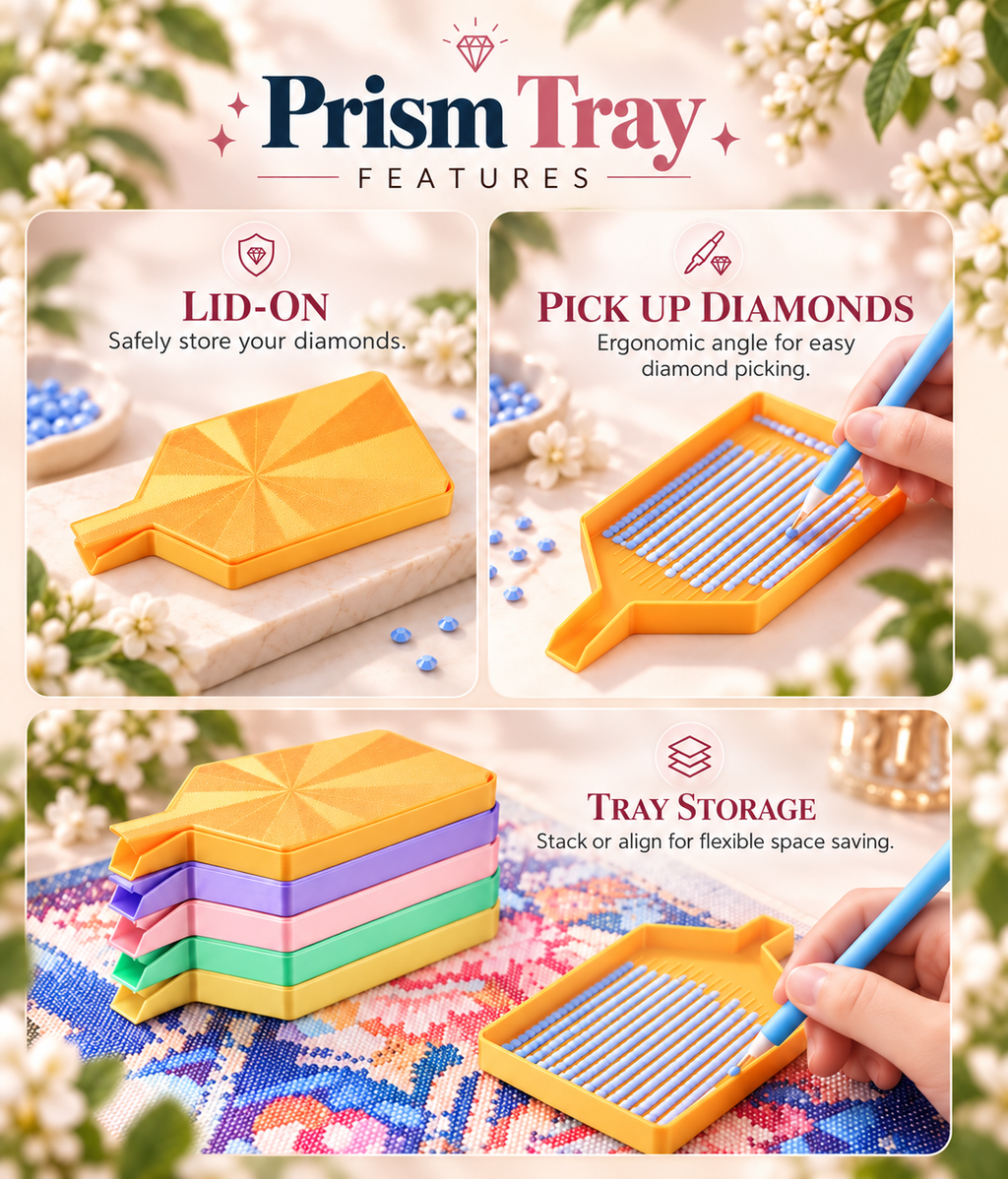 Prismenschale | Diamond-Painting-Schale mit Deckel