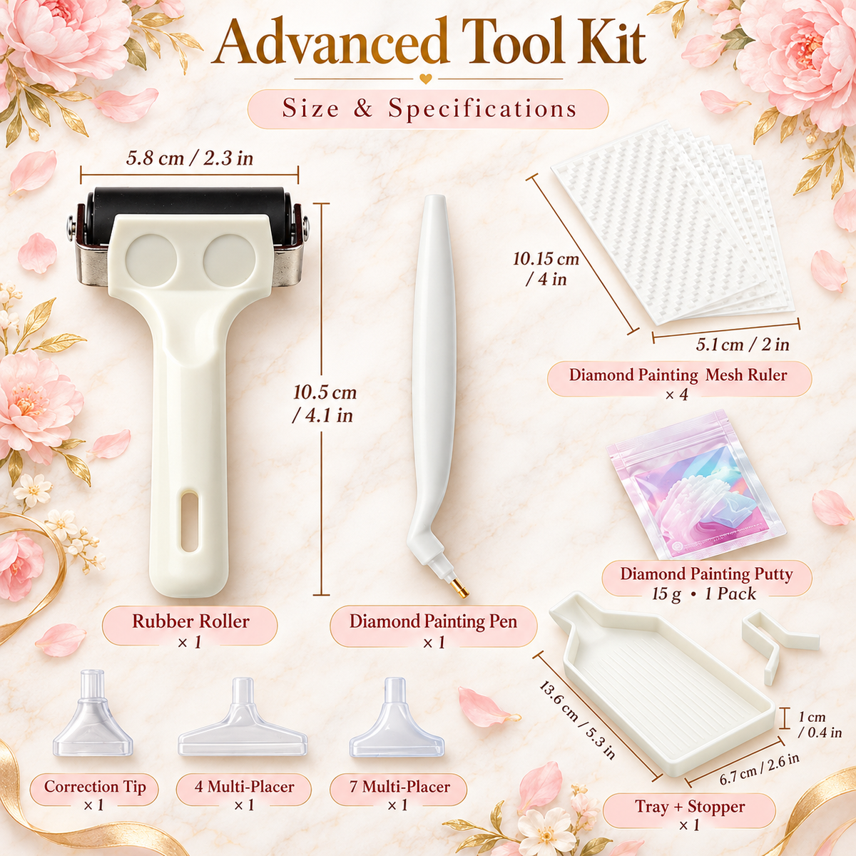 Kit de herramientas avanzado | Esenciales para diamond painting y rodillo