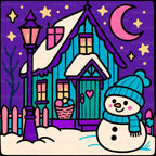 Snowy Cottage Glow