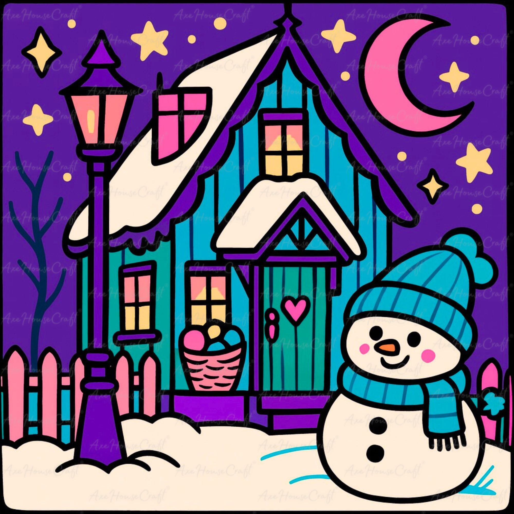 Snowy Cottage Glow