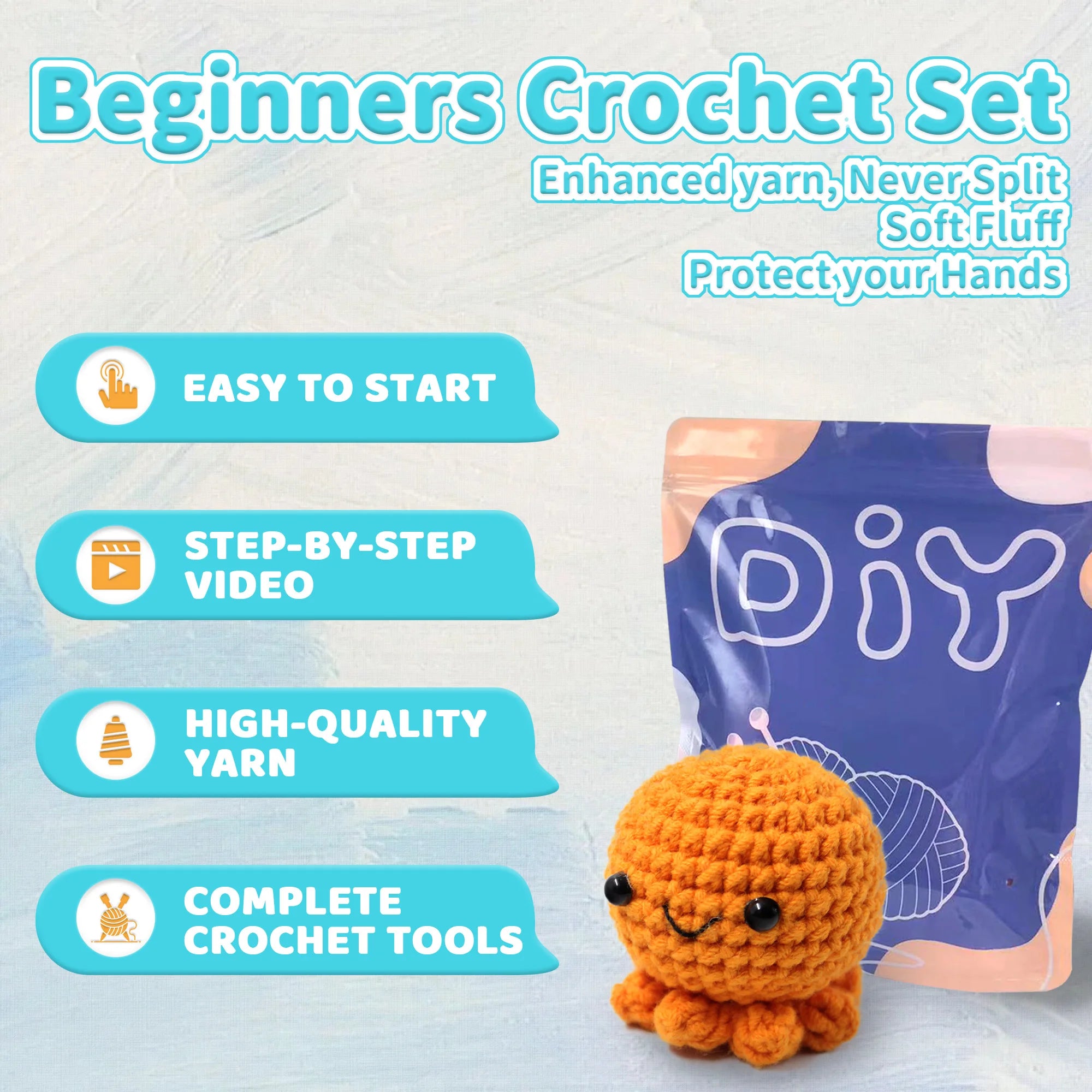 Octopus Crochet Kit – Beginner Friendly