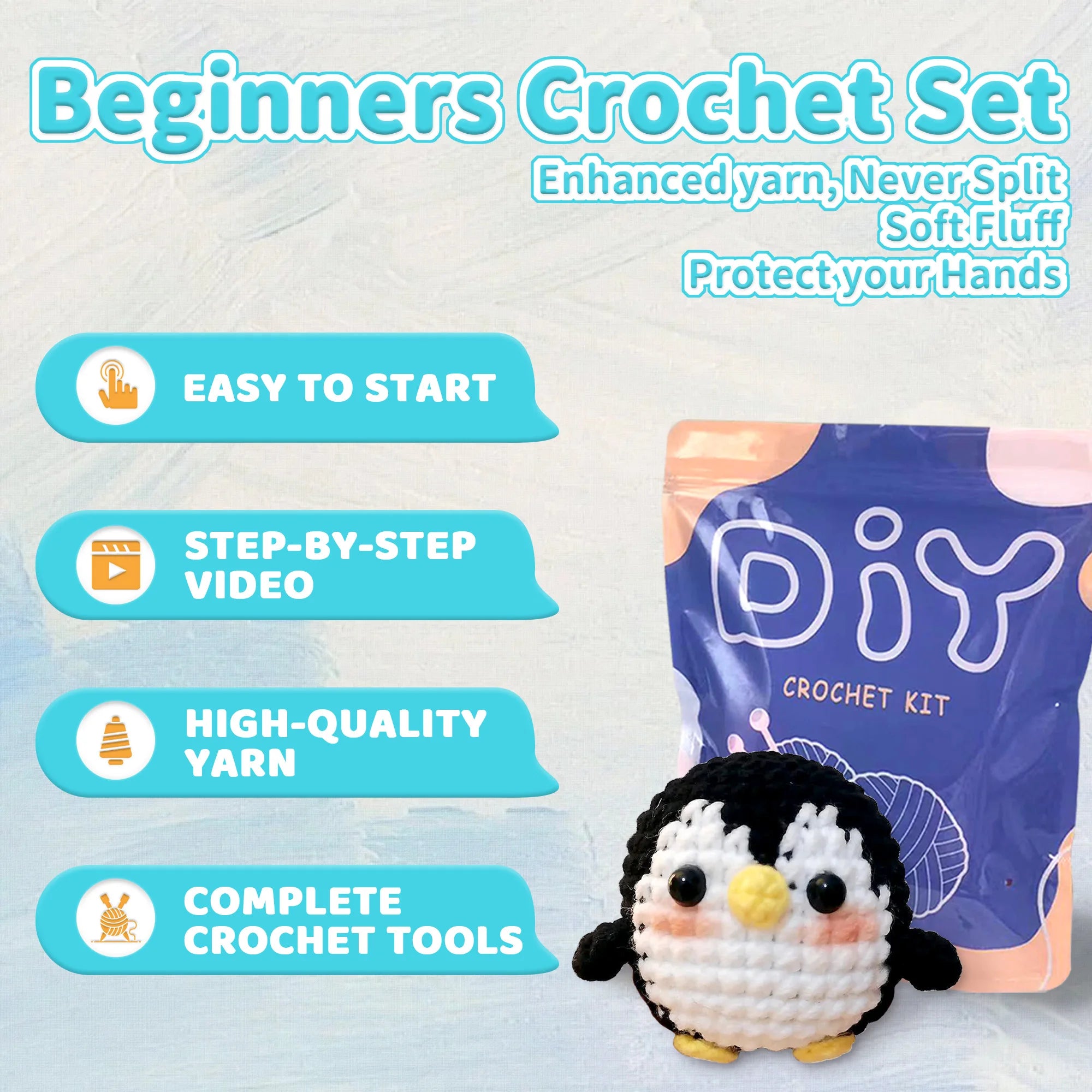 Penguin Crochet Kit – Beginner Friendly
