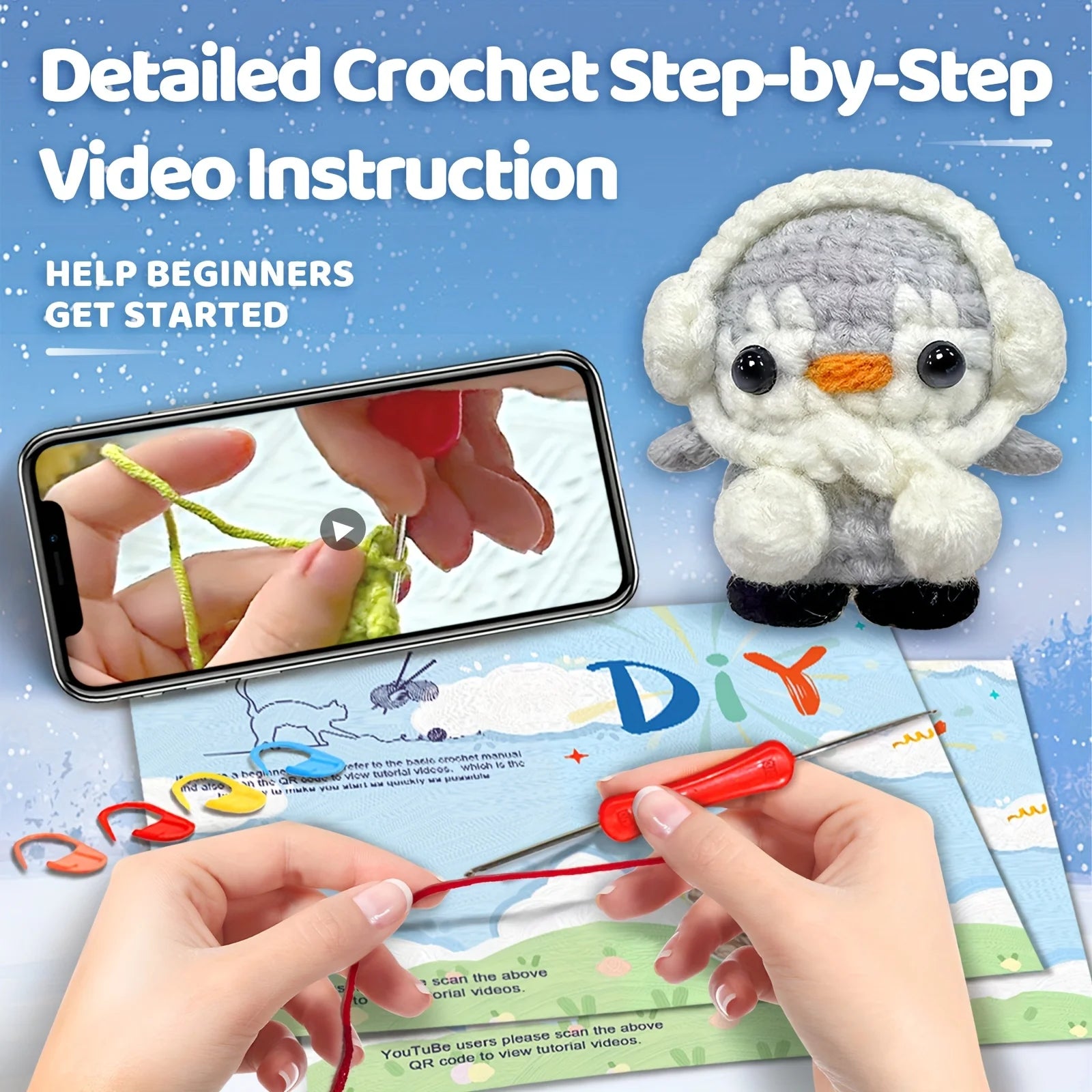 Penguin Crochet Kit – Beginner Friendly