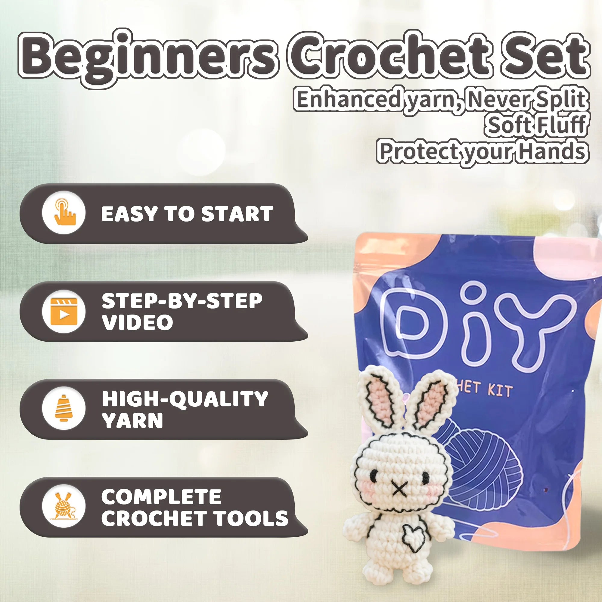Bunny Crochet Kit – Beginner Friendly