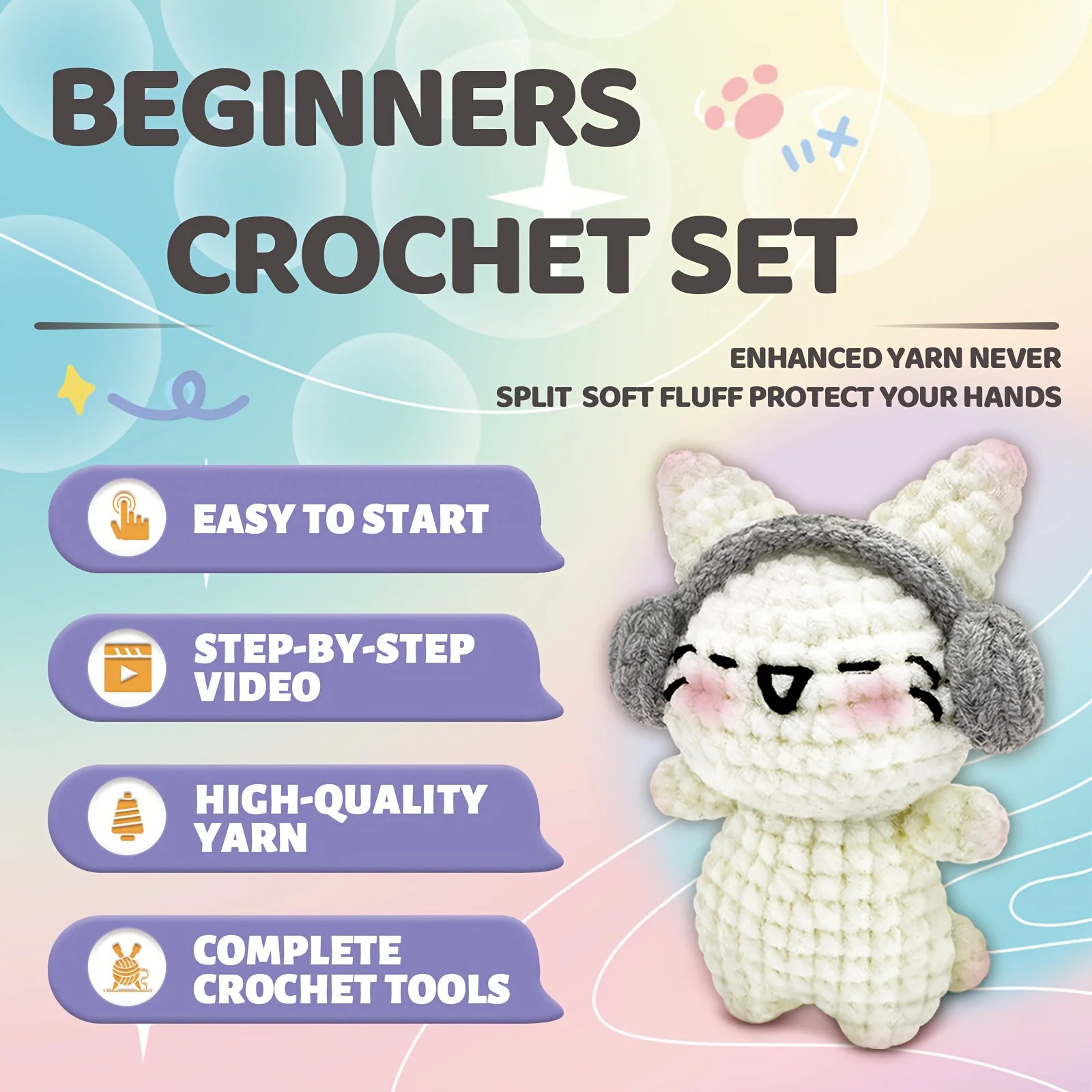 Kitten Crochet Kit  – Beginner Friendly