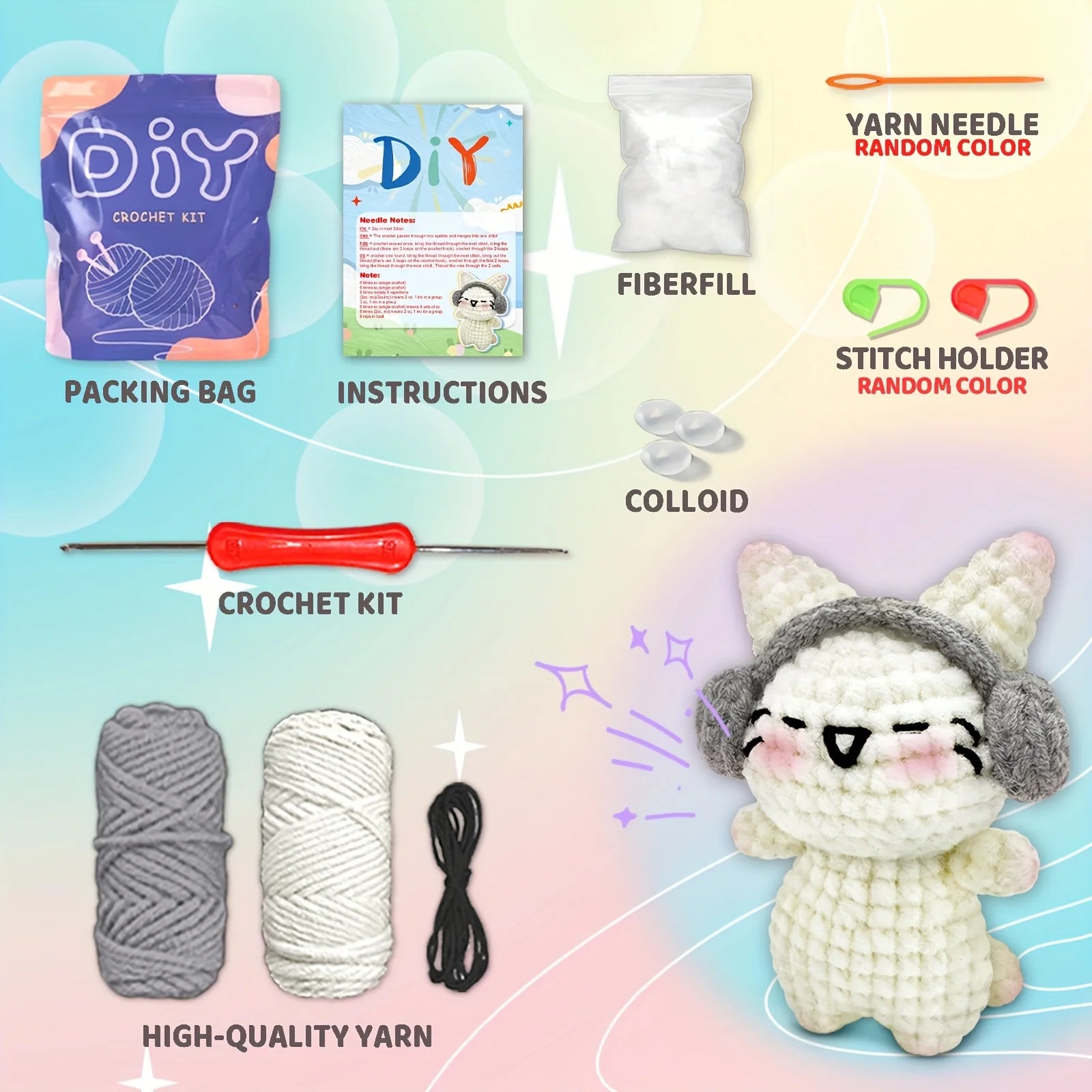 Kitten Crochet Kit  – Beginner Friendly