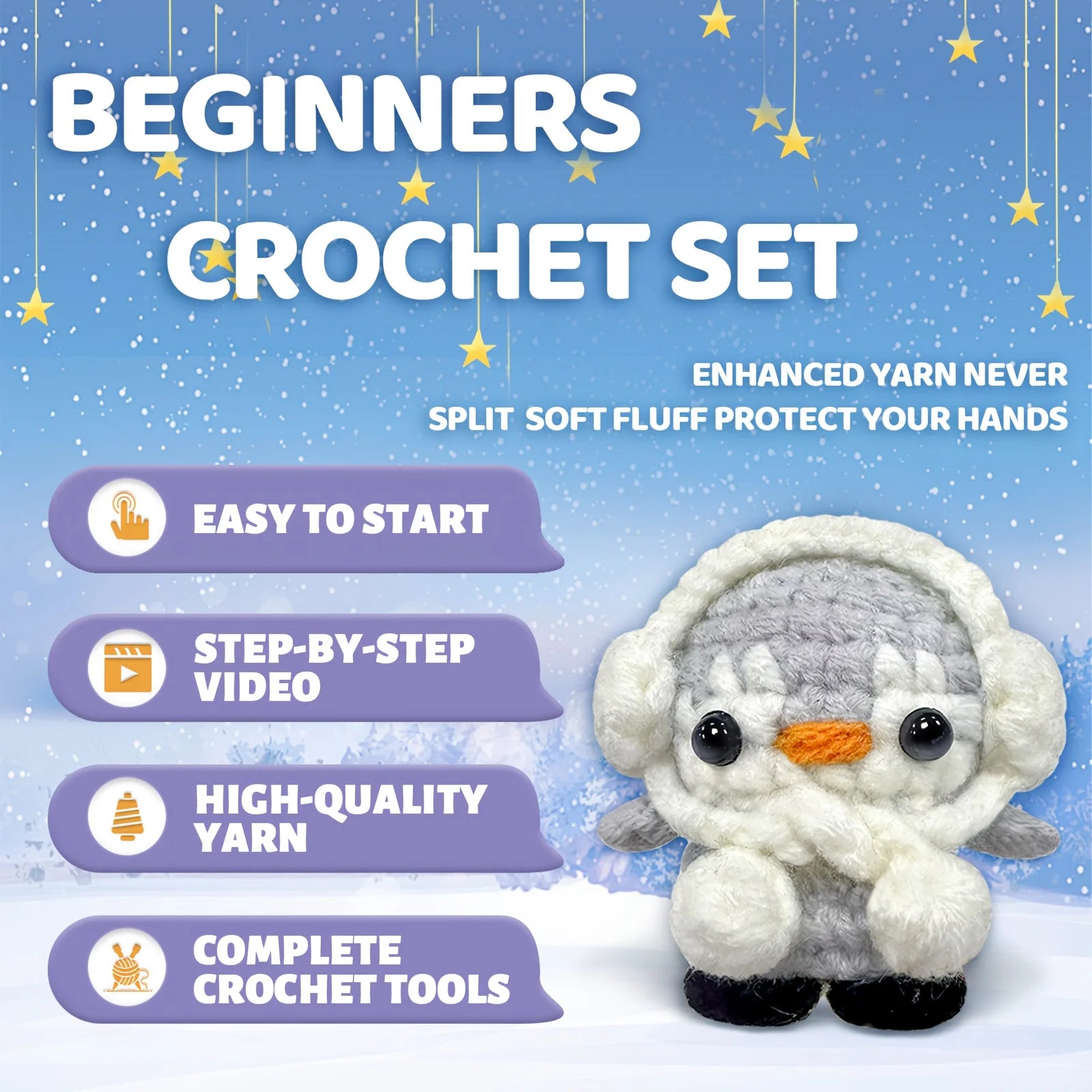 Penguin Crochet Kit – Beginner Friendly