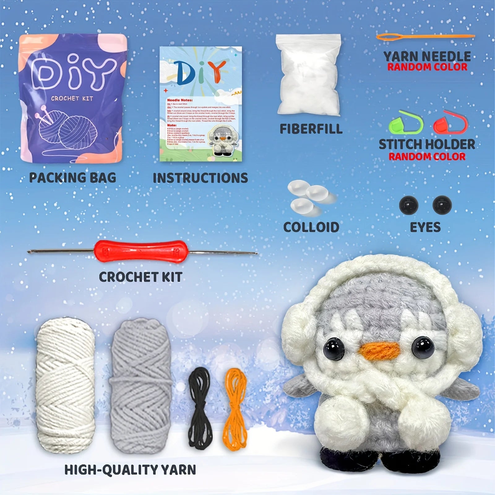 Penguin Crochet Kit – Beginner Friendly