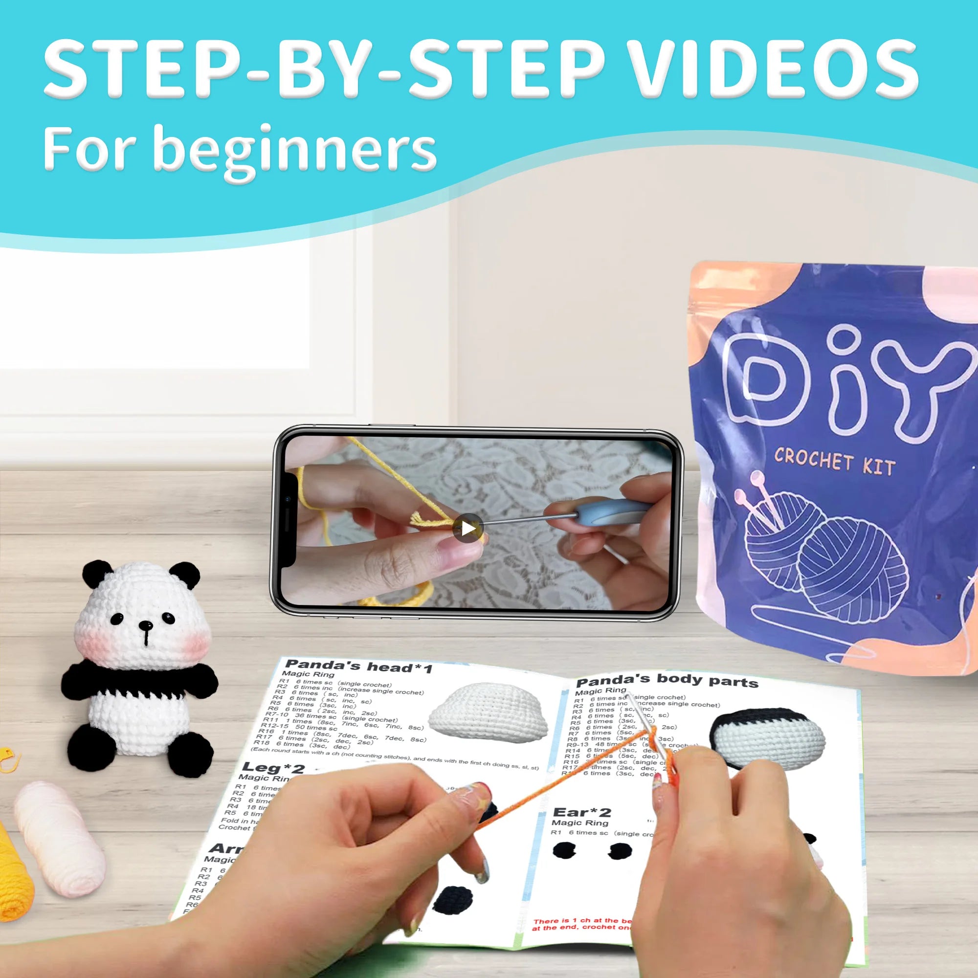 Panda Crochet Kit – Beginner Friendly