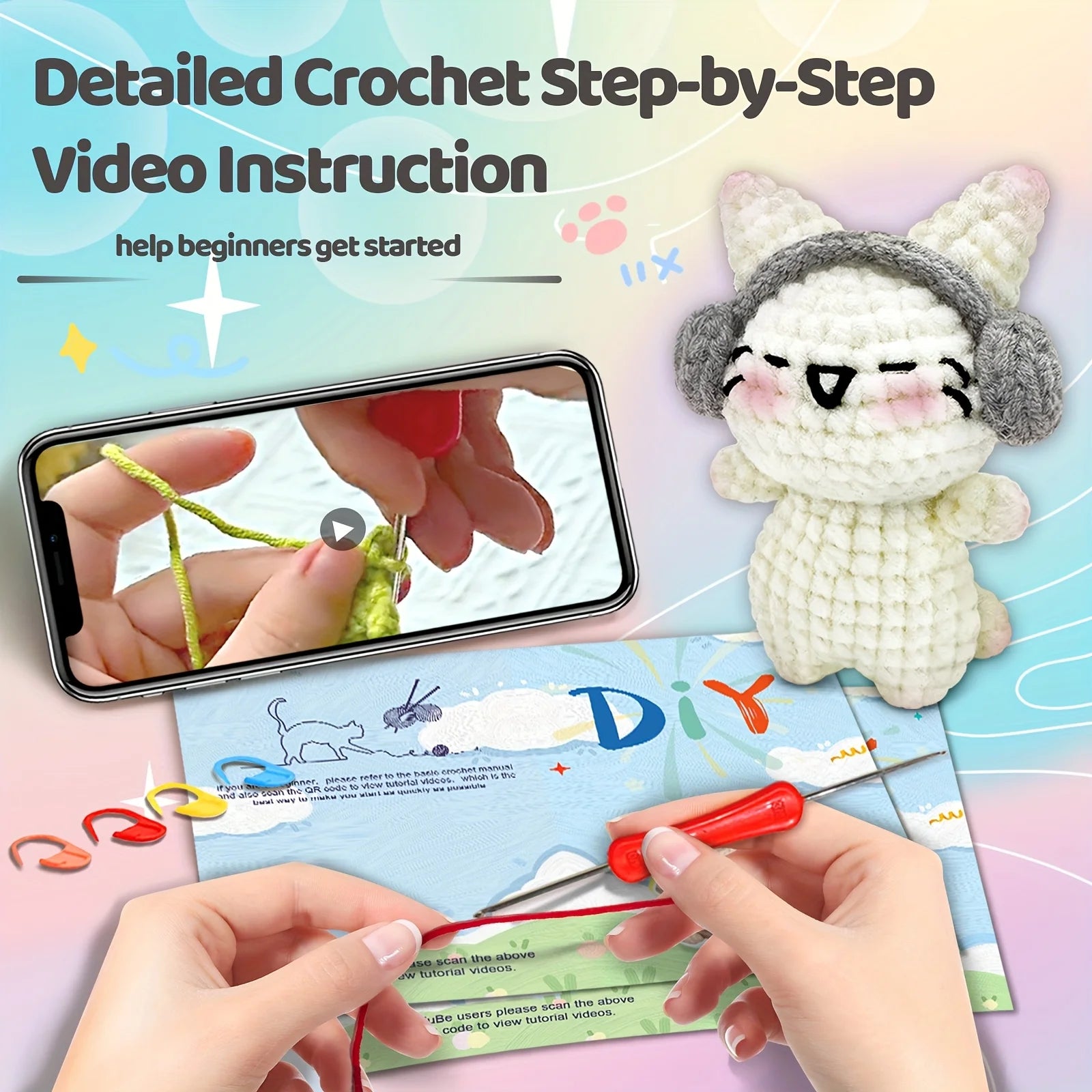 Kitten Crochet Kit  – Beginner Friendly